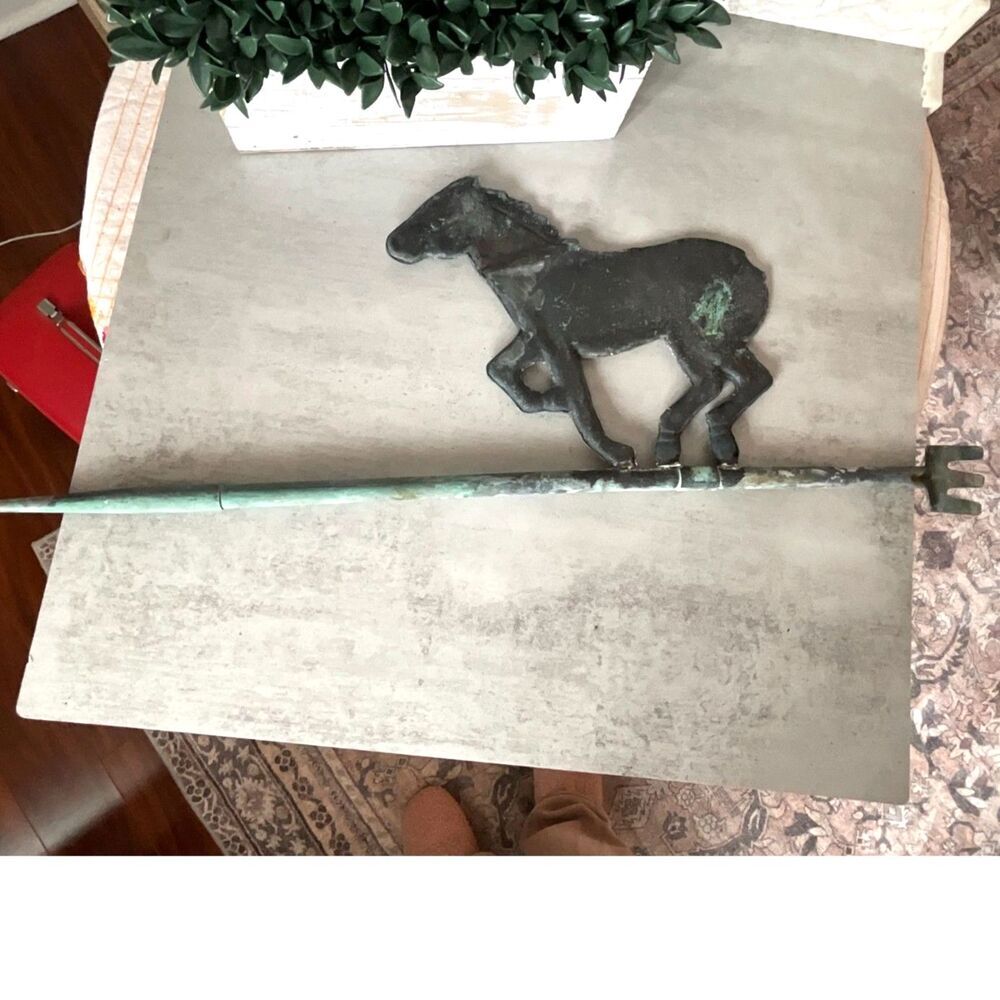 Incredible antique horse weather vane topper copper? salvage piece - Picture 8 of 9